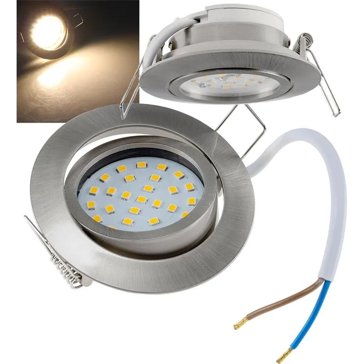 LED-Einbauleuchte "Flat-32" warmweiß80x32mm, 5W, 590lm, Edelstahl gebürstet