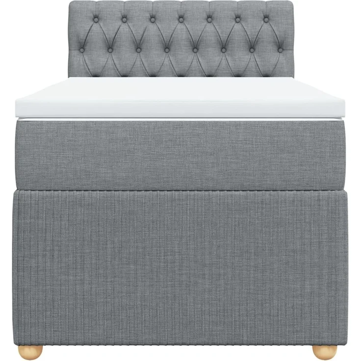 vidaXL Boxspringbett mit Matratze Hellgrau 80x200 cm Stoff 3289590 – Bild 6