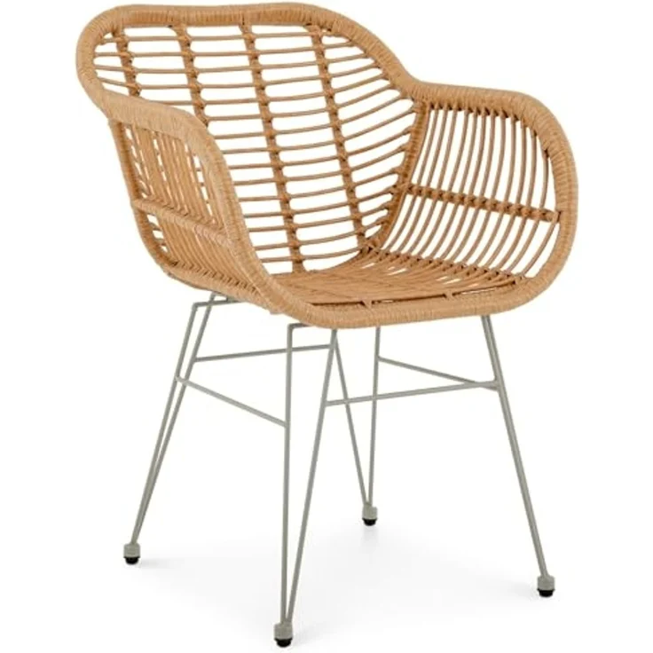 IDIMEX Gartenstuhl PARAMO, In & Outdoor Esszimmerstuhl mit Metallgestell in Rattan Optik braun – Bild 6