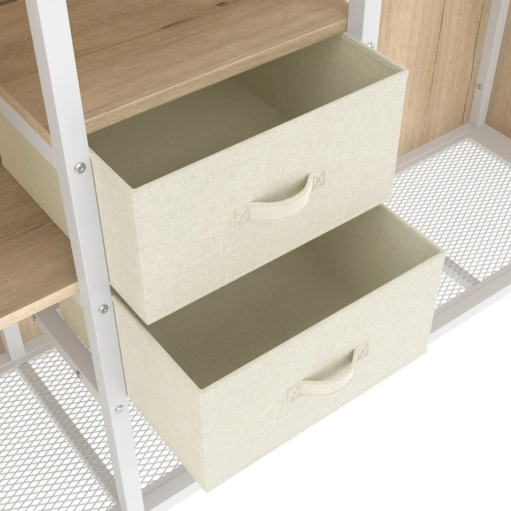 Hochbett 140×200 cm aus Metall und MDF mit LED-Beleuchtung und Stauraum, schwarz – Bild 8