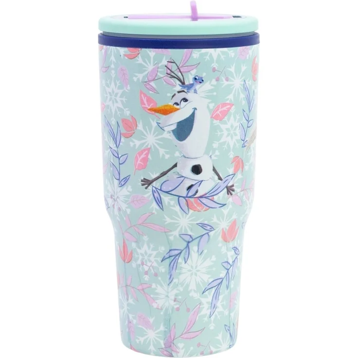 Disney Frozen Thermobecher 640 ml Edelstahl doppelwandiger Trinkbecher mit Trinkhalm – Bild 2