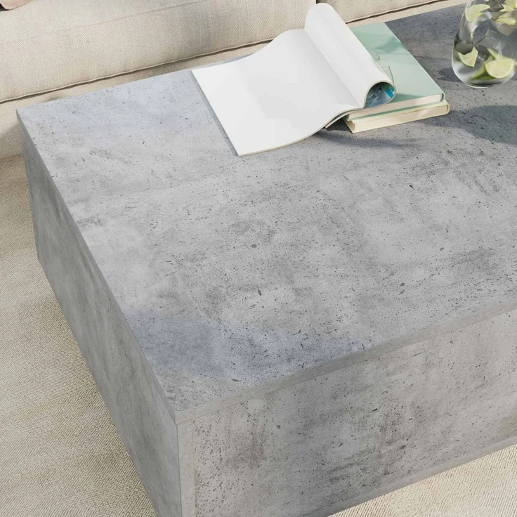 Couchtisch Sofatisch, Beton Grau 95 x 55 x 31 cm Holzwerkstoff d188e – Bild 4