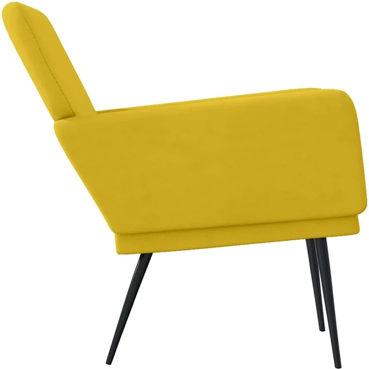 Sessel wohnzimmer, Relaxsessel Gelb 62x79x79 cm Samt – Bild 4