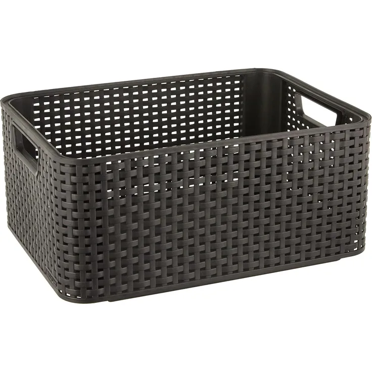 Curver Style M Aufbewahrungskorb Grau Rattan Monochromatisch Badezimmer Schlafzimmer 386 mm