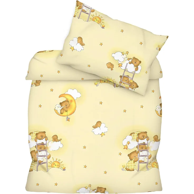 Amilian Kinderbettwäsche 2 tlg Bettwäsche Set: 120x90 + 60x40 cm Hotelverschluss, Kindermotive (Made in EU)
