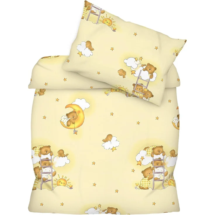 Amilian Kinderbettwäsche 2 tlg Bettwäsche Set: 120x90 + 60x40 cm Hotelverschluss, Kindermotive (Made in EU)