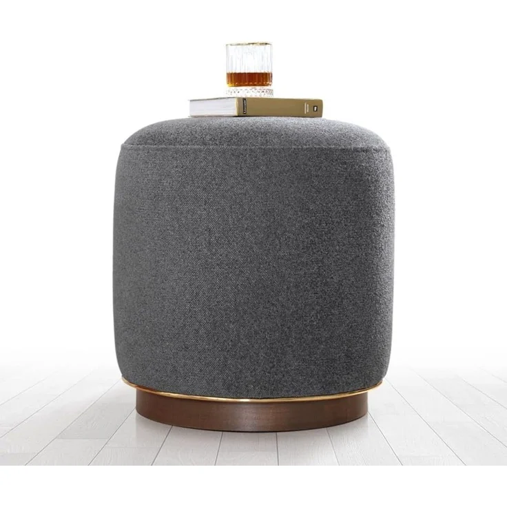 Hanah Home 'Zeone - Grey' Pouffe, Grau, 42 x 43 x 42 cm – Bild 3