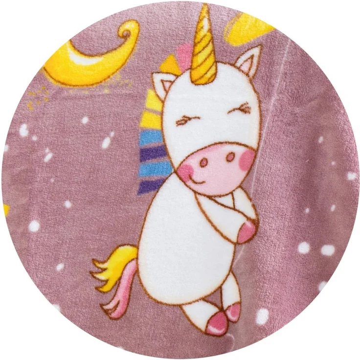 Baby Kuscheldecke 75x100 cm - vers. Motive - Flauschdecke Fleecedecke - weiche Wohn-Decke zum kuscheln Einhorn – Bild 7