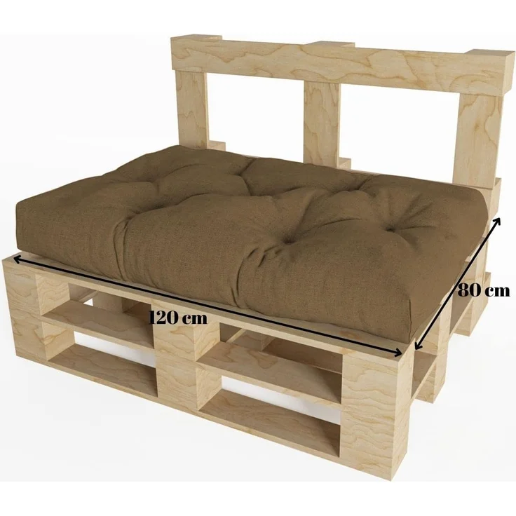 chilly pilley Palettenauflage Schaumflocken palettenkissen Palettenpolster Palettenmöbel Palettensofa Rückenlehne Sitzkissen Seitenkissen Set (5er Set Braun) – Bild 6