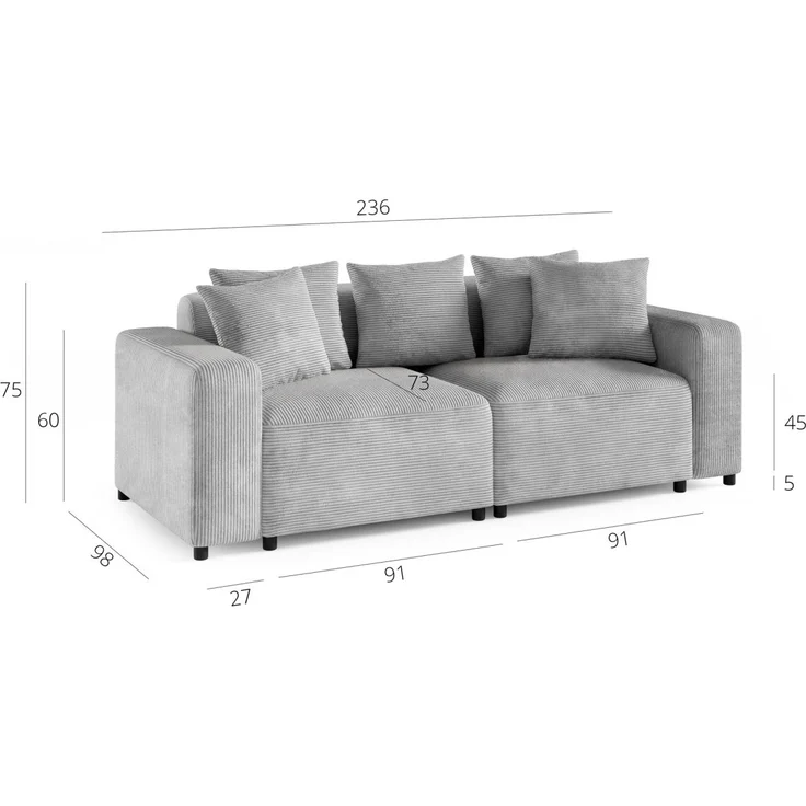 Sofaset Designersofas MEGAN 3-2-1 in Stoff Salvador Schwarz – Bild 3