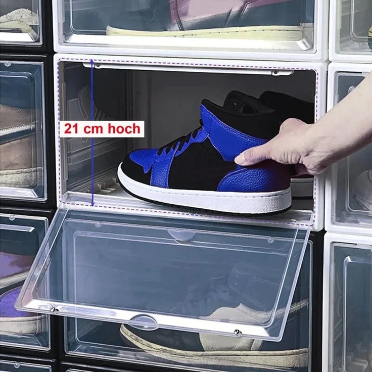HAC24 Schuhbox Schuhorganizer Aufbewahrungsbox Stapelbar Kunststoffbox Schuhkarton (Set, 12 St), bis Gr. 47 – Bild 2