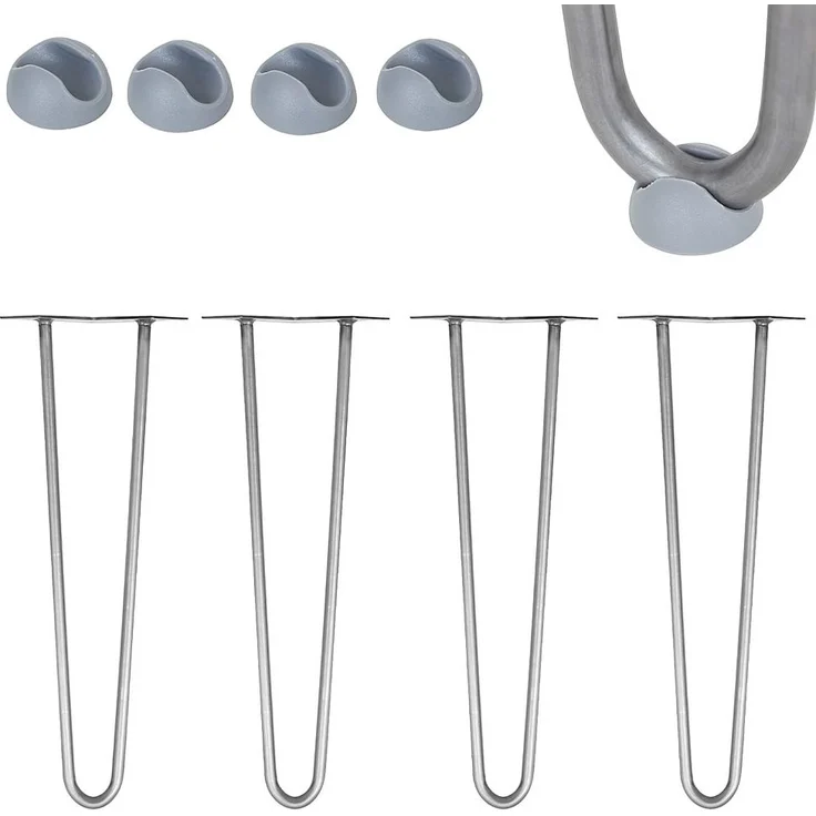 Tischbeine 4x Hairpin 36 cm Haarnadelbeine Stahl Gestell Möbelfüße Tischkufen – Bild 6