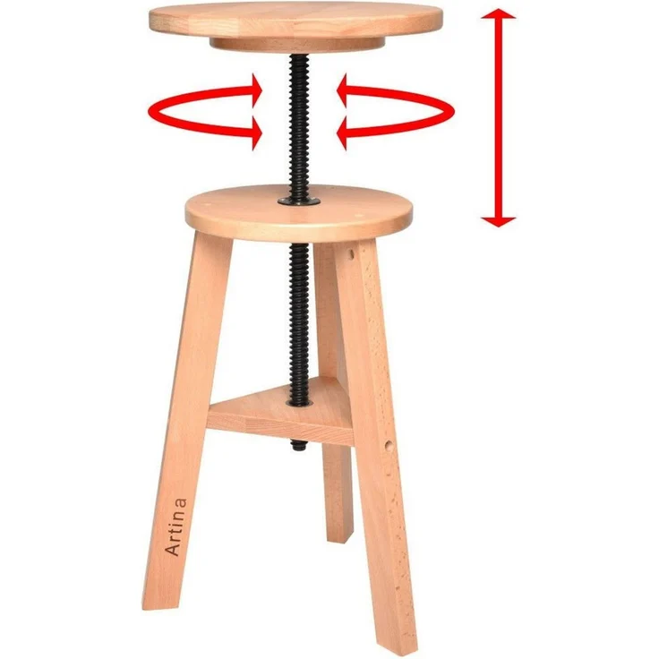 Artina Drehhocker Arles, Malhocker aus massivem Buchenholz – Bild 3