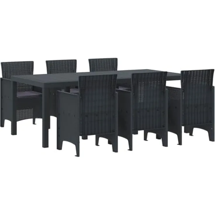 vidaXL Garten Essgruppe 7 pcs Anthrazit Polypropylen 3378715