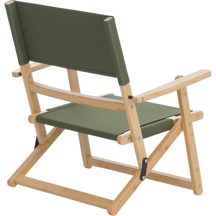 2er-Set Bambus Campingstuhl HWC-Q42, Gartenstuhl Balkonstuhl Freizeitstuhl klappbar Outdoor Stoff/Textil ~ grün – Bild 7