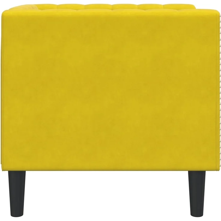 vidaXL Chesterfield-Sessel Gelb Samt 372679 – Bild 4