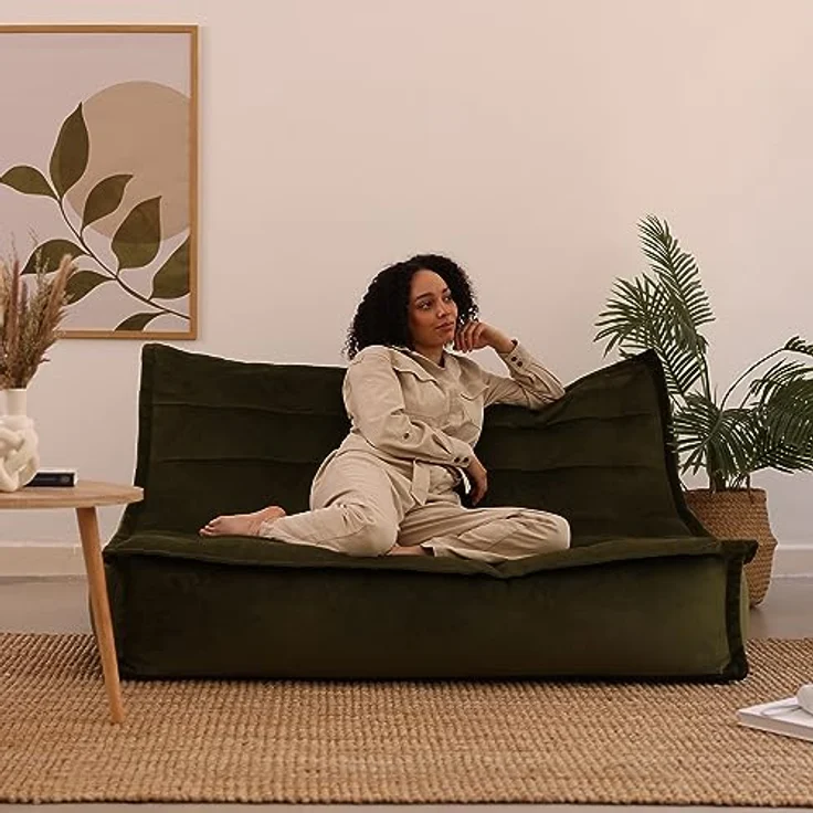 icon Sitzsack Sofa XXL aus Samt „Kota", 100x140x72cm, Made in Germany, für Erwachsene, XXL Sitzsack – Bild 3