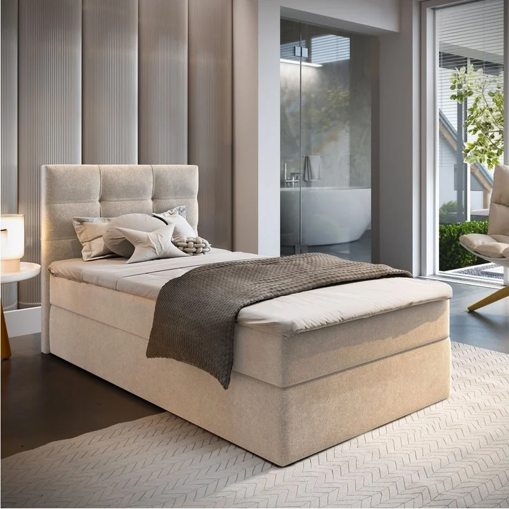 Masseno Boxbett GLOS 100x200 cm mit Bonell Matratze und Topper – Bild 5