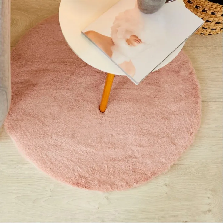 LUXOR living Fellteppich Novara, rund, Höhe: 35 mm, Kunstfell, Kaninchenfell-Haptik, besonders weicher Hochflor