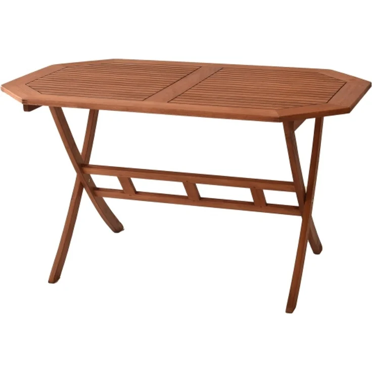Borkum Gartenmöbel Set 13tlg, 6 Klappsessel, 6 Auflagen, Klapptisch 135 x 85 cm, Eukalyptus – Bild 4