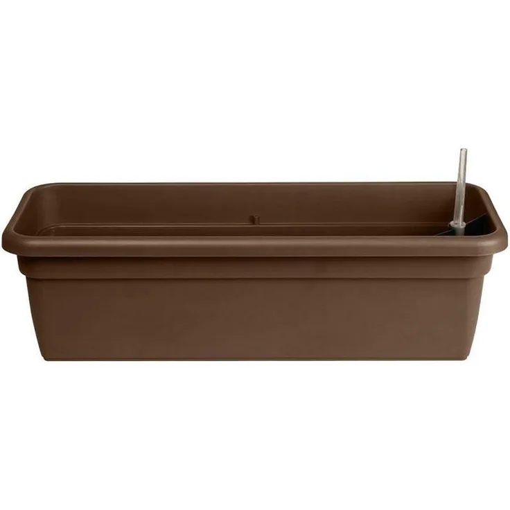 Balkonkasten FLORA Braun mit Bewässerungseinsatz 59 cm - Kunststoff - Geda