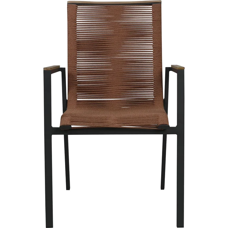 Gardissimo HELENA 6x Alu Stapelsessel mit Rope Bespannung & Teak-Armlehnen – Bild 8