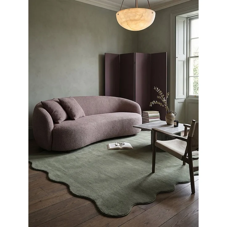 KADIMA DESIGN Teppich TIRSO Hochflorteppich Waldgrün 140x200 Uni Polyester Antirutsch, Rechteckig, Höhe: 18 mm, Trittschalldämmend, Strapazierfähig, Fußbodenheizung geeignet – Bild 3