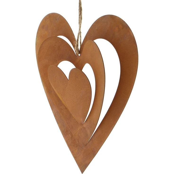 Herzhänger Rostliebe 2er Set Hängedeko Anhänger Wohndekoration Deko – Bild 3