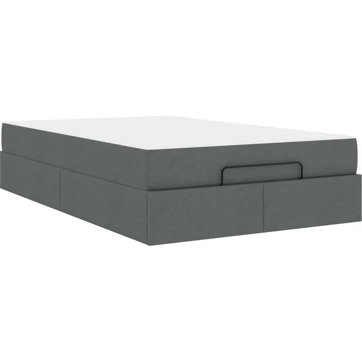 vidaXL Bettgestell mit Matratze mit Matratze 2 pcs Dunkelgrau Stoff 3399474