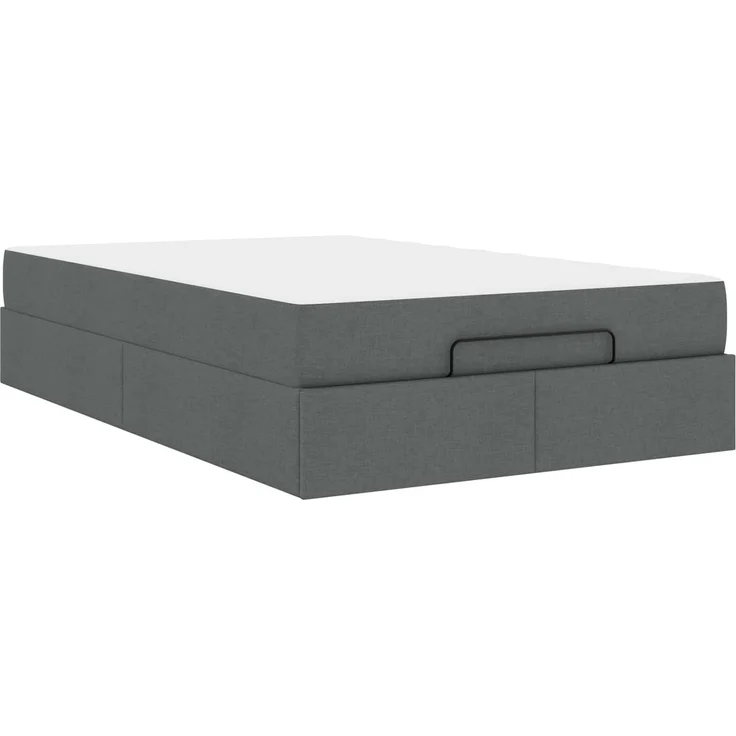 vidaXL Bettgestell mit Matratze mit Matratze 2 pcs Dunkelgrau Stoff 3399474 – Bild 1