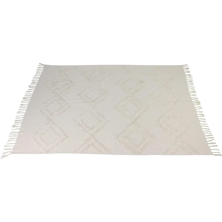 Plaid "Can Marca" aus 100% Baumwolle, creme, 130x170 cm, Kuscheldecke, Sofadecke – Bild 2