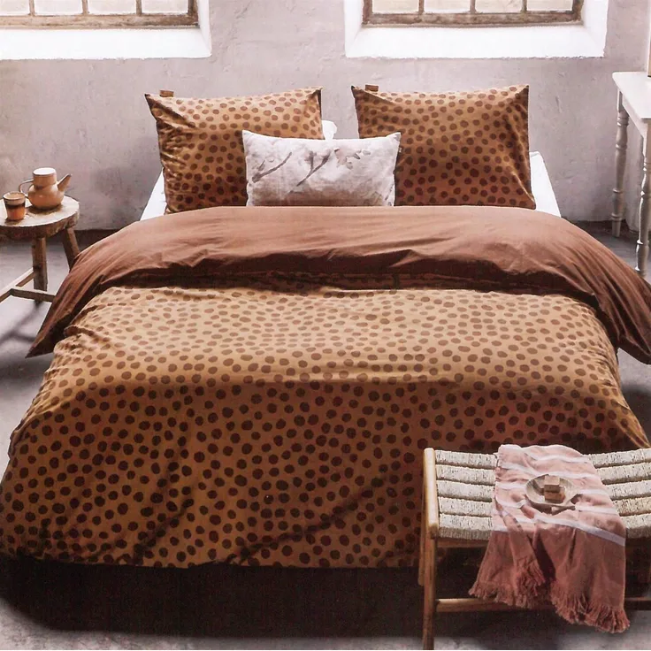 Bettwäsche Walra (135x200cm) Spots & Dots ( Warm Braun )