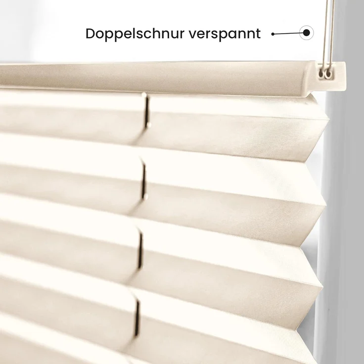 Sonello Plissee Klemmfix ohne Bohren 75x200 cm Hellcreme Faltrollo Plisseerollo Jalousie für Tür & Fenster Blickdicht Sichtschutz Sonnenschutz Fertifplissee Rollo – Bild 3