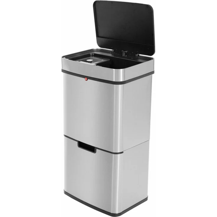 Hailo Mülltrennsystem mit Sensor Öko Vario XL, Tret-Mülleimer, Abfalltrenner, Abfalleimer, Edelstahl, 25 + 25 + 4 L, 0656-001 – Bild 8