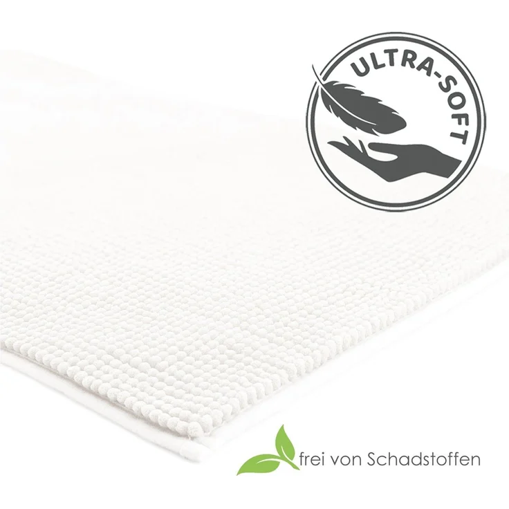 heimtexland Badematte Badvorleger Chenille Badteppich Duschvorleger, rutschhemmend beschichtet, Fußbodenheizung geeignet, schnell trocknend, strapazierfähig, fußbodenheizungsgeeignet, rutschfest, saugstark, Polyester, rechteckig, 60x90 cm, Hochflor, su... – Bild 4