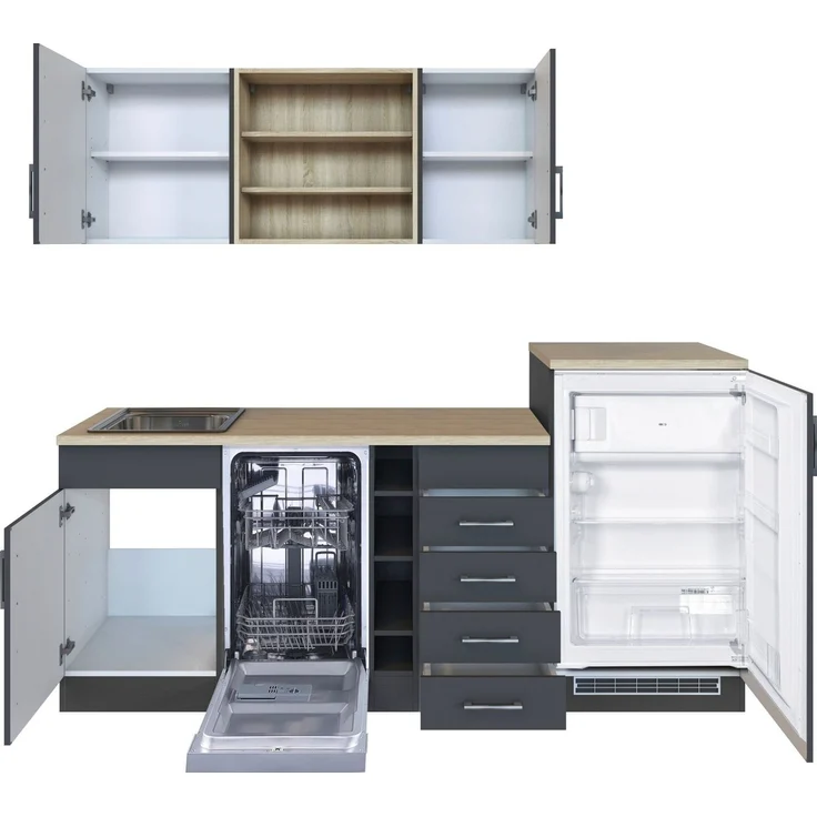 KOCHSTATION Küche KS-Mali, Breite 210 cm, mit E-Geräten – Bild 4