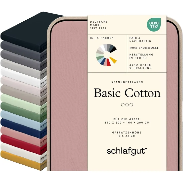 Schlafgut Mako Jersey Spannbetttuch Spannbettlaken 140x200 160x200 – Bild 1
