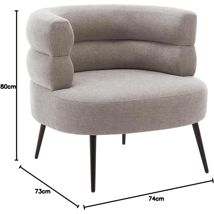 Vente-unique - CAMEDO - Sessel mit gerader Rückenlehne - Metall - Grau - 80 x 74 x 73 cm – Bild 3