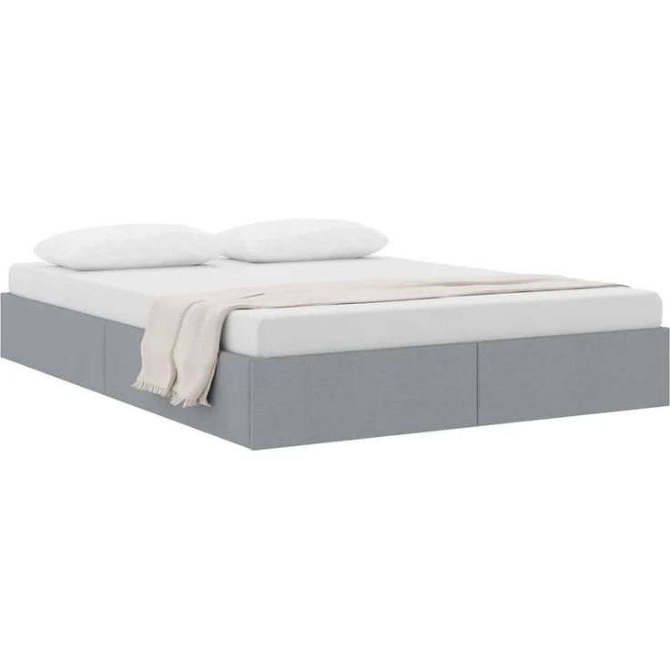 vidaXL Ottoman Bettgestell mit Speicher Hellgrau 140 x 200 cm Stoff 3442826 – Bild 3