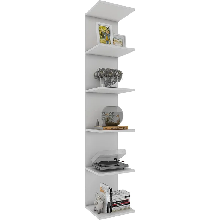 VCM Wandregal Lazas 918415 Weiß H. 180 x B. 35 x T. 30 cm – Bild 1