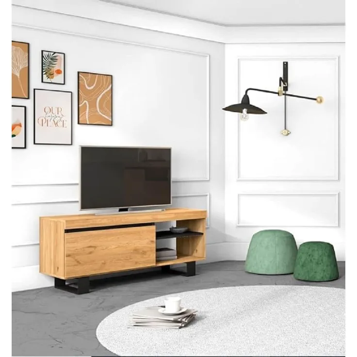 Skraut Home Fabelhaftes funktionales TV-Möbel für Ihr Wohnzimmer, Schwarz, 120 x 40 x 53 cm