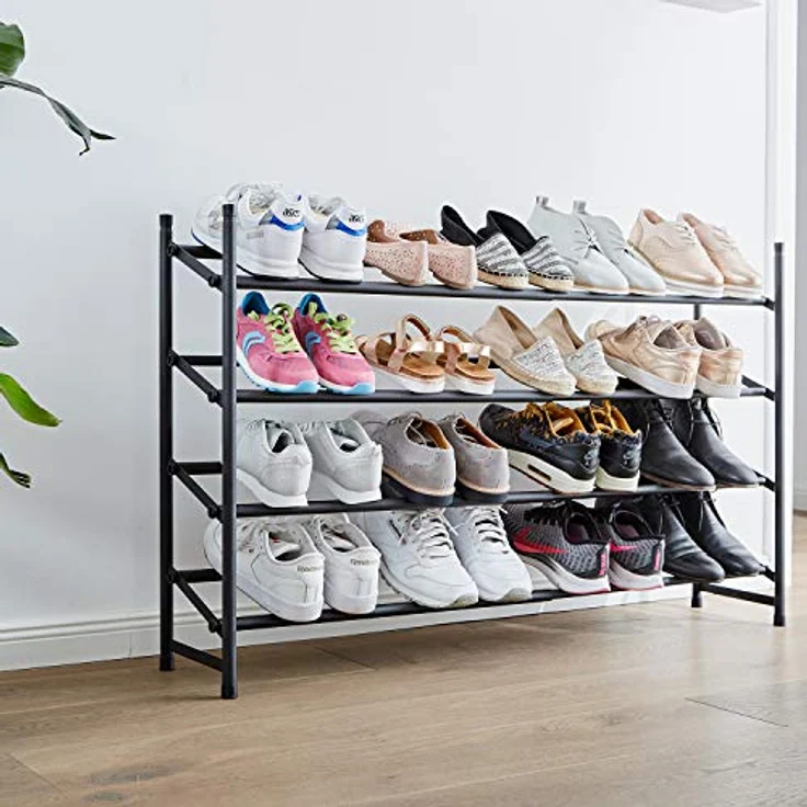 LOVE !T STORE !T Loft Schuhregal schmal, ausziehbar und stapelbar, für bis zu 20 Paar Schuhe, matt schwarz – Bild 2