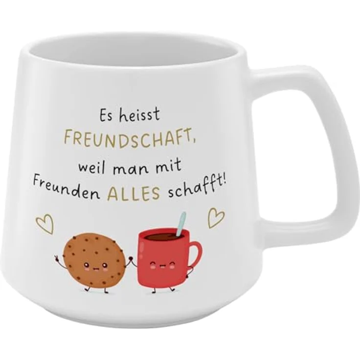 GRUSS & CO Tasse konisch mit Motiv "Freundschaft" | Steinzeug, 43 cl, Kaffeebecher | Geschenk für Freund, Freundin, natürlich schön | 74643 – Bild 2