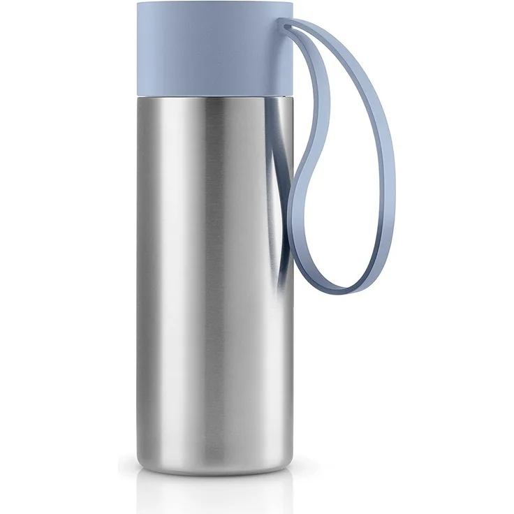 Eva Solo To Go Cup Blue Sky, Thermobecher, Isolierbecher, Thermo Becher, Edelstahl / Kunststoff / Silikon, 350 ml, 567040