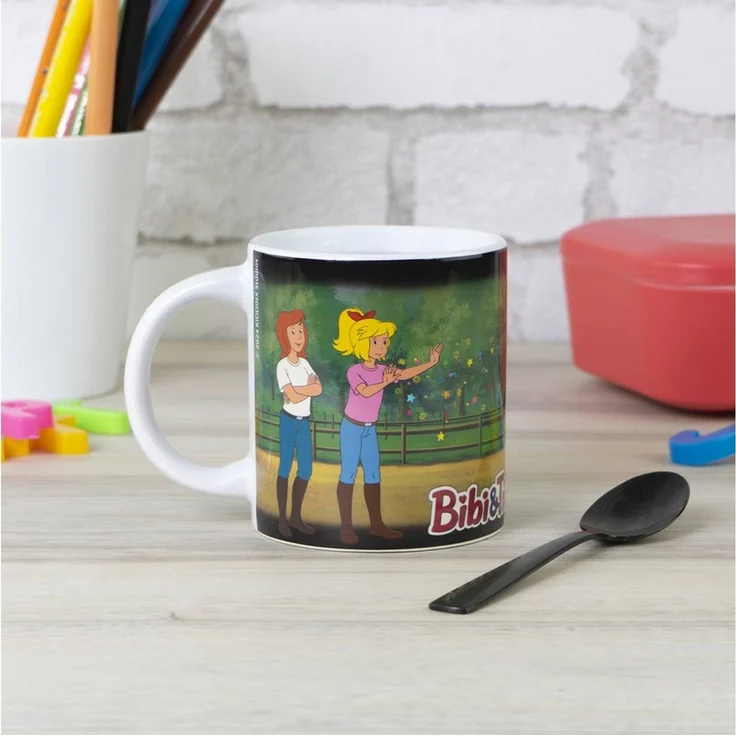 Geda Labels GmbH Tasse Farbwechsel Bibi und Tina hex hex, 1-tlg, Keramik, Schwarz, 250ml, mit Thermoeffekt – Bild 4