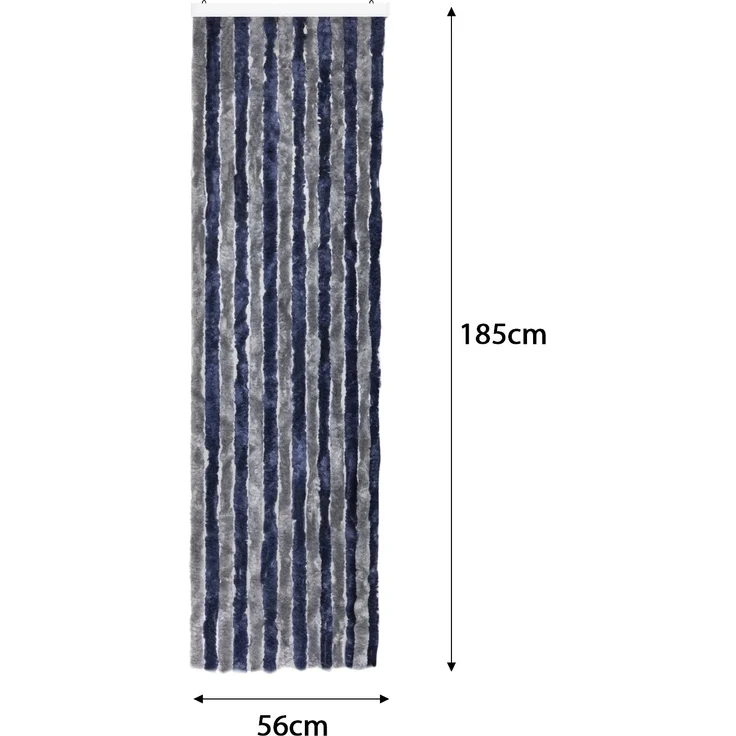 Moritz Flauschvorhang aus Chenille 56 x 185 cm blau grau Türvorhang als Fliegenschutz Insektenschutz für Camping Wohnwagen – Bild 6