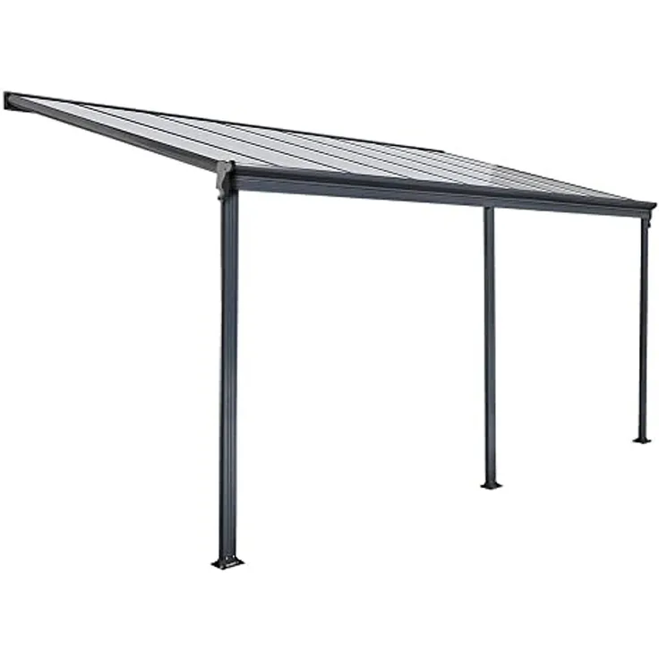 HOME DELUXE 'SOLIS' Terrassenüberdachung, Aluminium grau, 495 x 303 x 226/278cm