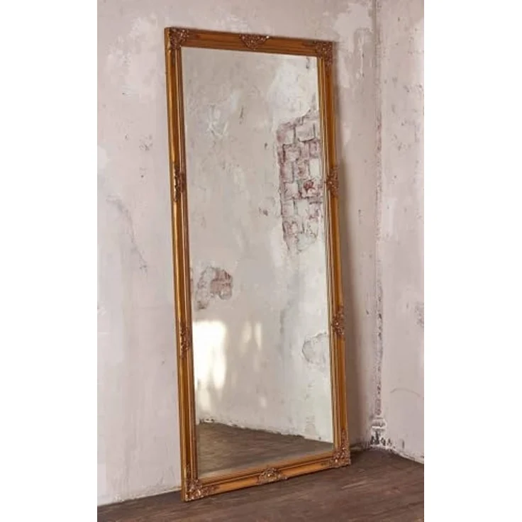 dasmöbelwerk Wandspiegel Wandspiegel Barock Gold 180x80 cm XL Spiegel Ganzkörperspiegel, Spiegelfläche mit edlem Facettenschliff – Bild 6
