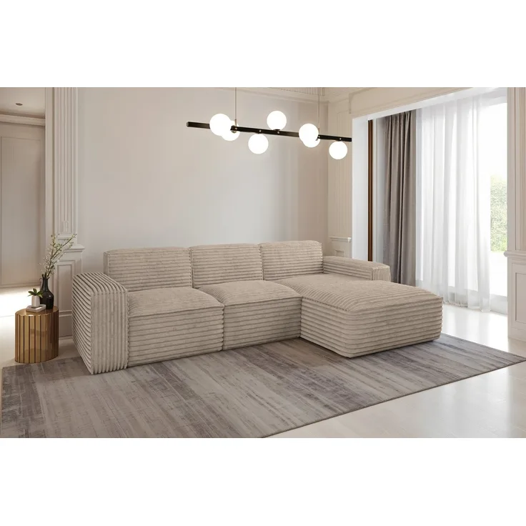 Kaiser Möbel Ecksofa Eckcouch SIENA L-Form, Stoff Poso/Salvador/Maloy/Artico/Velo, Einzelsofa, Bequem, originelles Design, praktisch, viele Farben