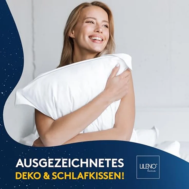 LILENO HOME 4er Set Kissenfüllung 80x80 cm - 40°C waschbares Innenkissen geeignet für Allergiker - Polyester Kisseninlet als Couchkissen, Sofa Kissen, Cocktailkissen und Kopfkissen – Bild 9